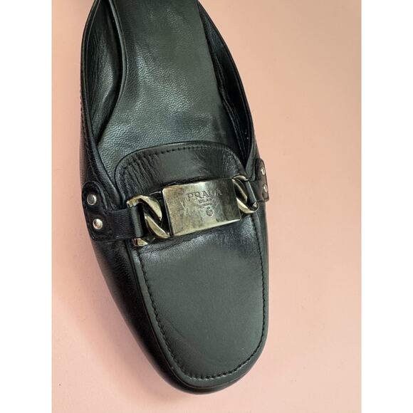 Prada Leather Mules 37.5 womens - used - Picture 3 of 7